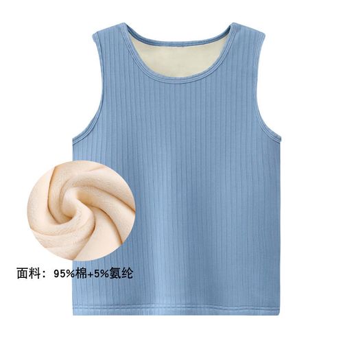 儿童加绒加厚保暖背心加厚马甲一体绒中大童坎肩内衣秋冬季加绒女