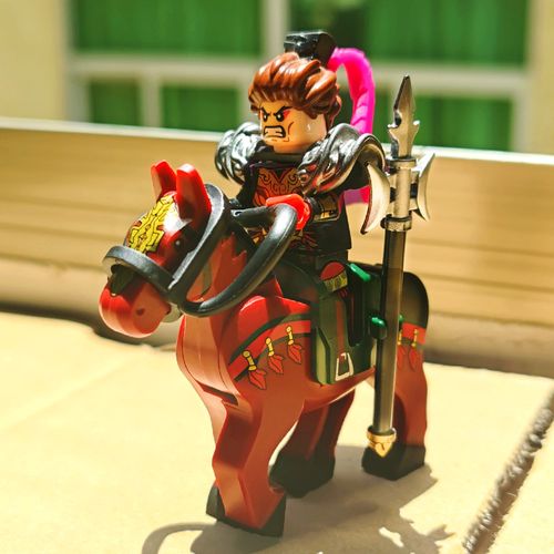 新品迪库小侠三国演义乐高人仔积木古代士兵玩具关羽赵云孙权骑马