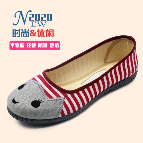 布鞋女平软底轻便防滑女士老北京布鞋中老年人妈妈休闲鞋一脚蹬