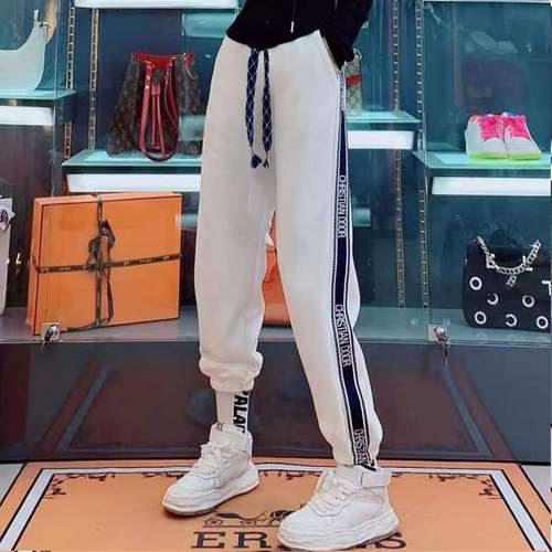 杜思蒙服饰(美熙美树)设计师裤绳-字母蓝色侧织带-休闲卫裤