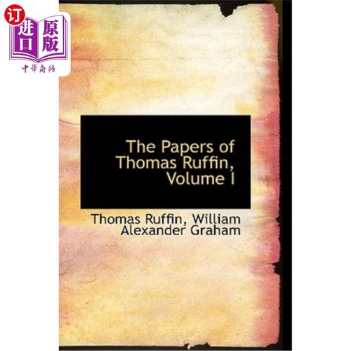 【中商海外直订】the papers of thomas ruffin, volume i