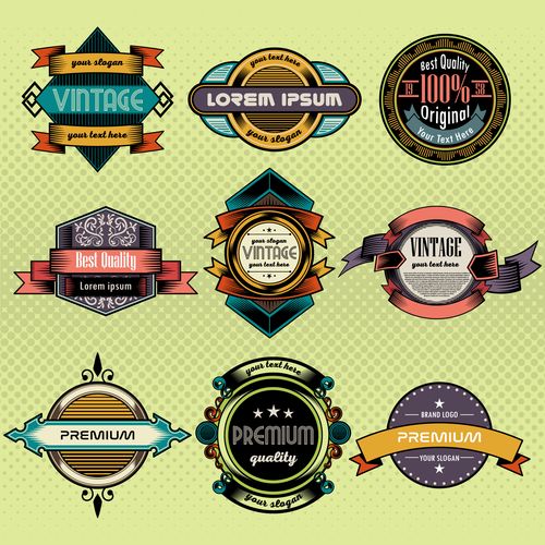 29套 海外设计师作品复古徽标徽章边框eps矢量源文件平面设计素材