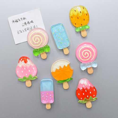 夏日清凉仿真小清新雪糕冰箱贴可爱3d食物l草莓磁铁树脂留言板装