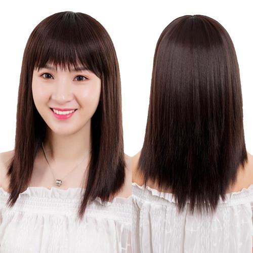 假发女长发夏季修脸减龄全头套顺滑自然逼真中长发适合圆脸的发型