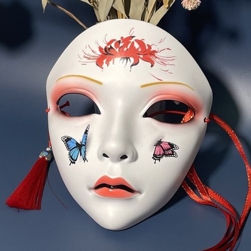 万物有灵网红成人派对面具全脸中国风手绘装饰汉服配饰化妆舞会女