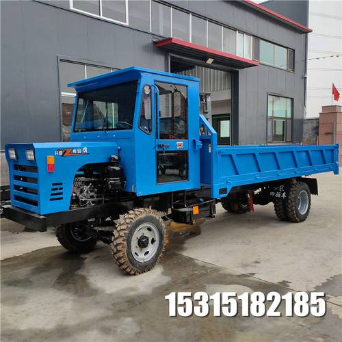 福建小型矿石翻斗运输车全液压自卸轮式运输车四驱农用木材运输车