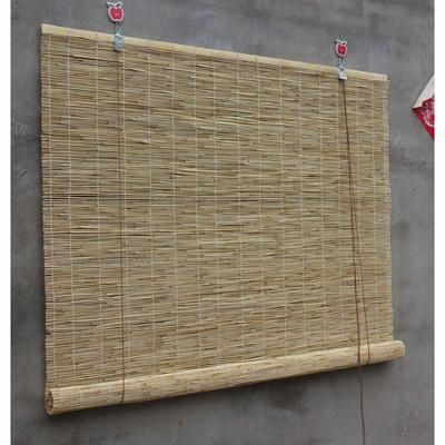 白线芦苇帘子窗帘卷帘芦苇帘拉升的成品r遮光草帘可定制.