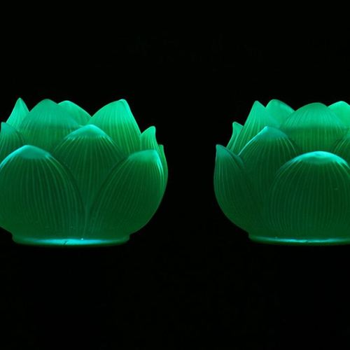 佛具用品铜莲花灯佛供灯led铜长明灯佛前琉璃供佛灯一对价格