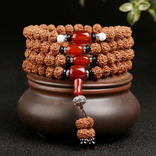 印尼小金刚菩提108颗爆肉小疙瘩文玩手串配饰项链盘龙纹男女佛珠