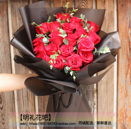 柳州鲜花店同城配送11朵19朵21朵红玫瑰鲜花生日情人