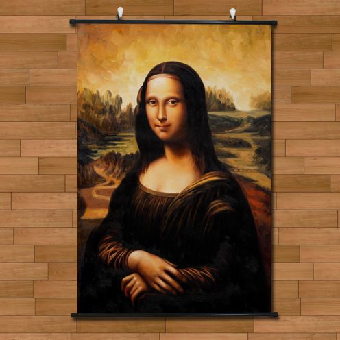 贝多芬名画人体油画蒙娜丽莎艺术效果书房卧室装饰海报墙画挂轴画