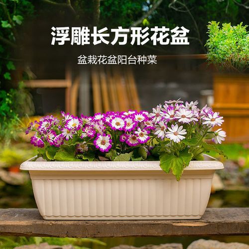 爱丽思花盆特大号长方形塑料阳台种花种菜花盆花槽加厚草莓菜盆