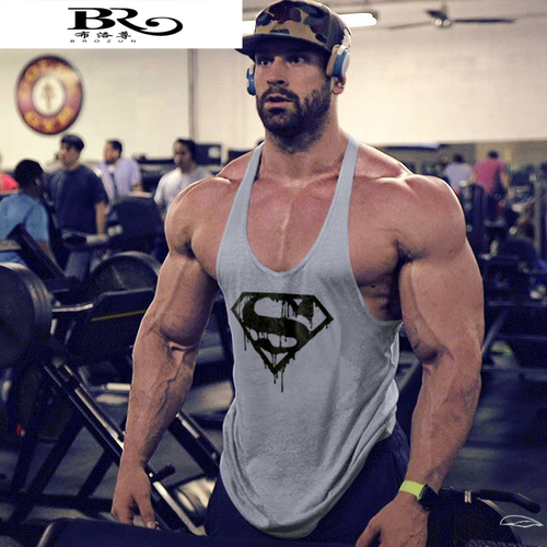 新款健身背心男宽松吊带工字运动大码健美训练衣肌肉型