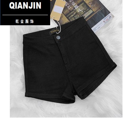 女士性感短裤 大长腿高腰弹力牛仔短裤春秋新款性感包臀显瘦紧身高弹