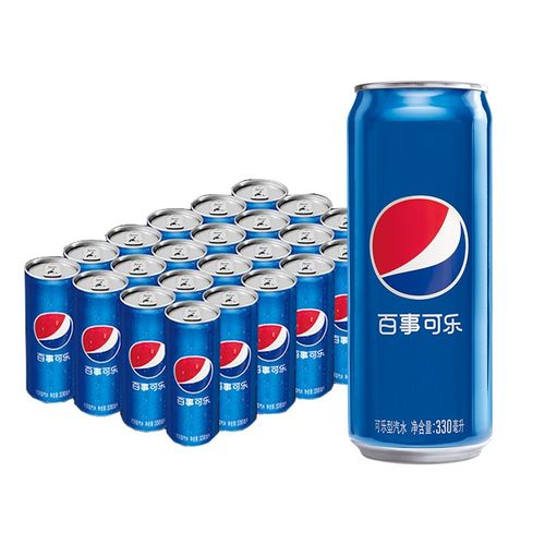 百事可乐美年达可乐mirinda橙味汽水碳酸饮料整箱细长罐330ml*24听