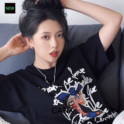 canx猫一杯ca猫一杯2022夏季新款短袖t恤32支纯棉双纱230g