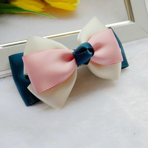 【铭约饰界】手工制作发饰蝴蝶结扭八字夹古典布艺绢花发饰3