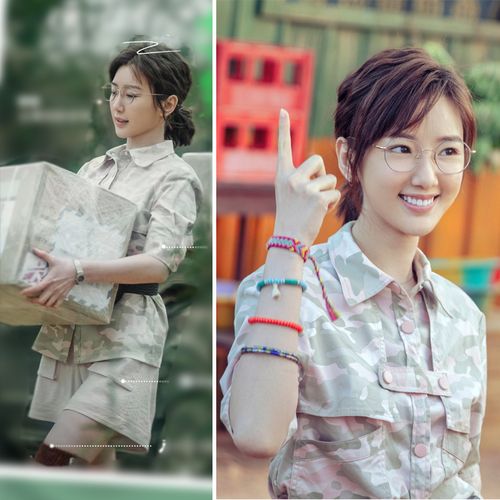 埃博拉前线毛晓彤微博抖音同款粉色迷彩衬衫暗纹休闲时尚春夏季新