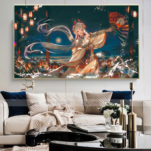 中国风钻石画满钻新款2021卡通古风女孩不知火点钻十字绣客厅卧室