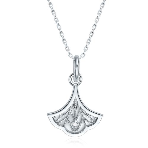 s925银项链精品扇形图案套链锁骨链