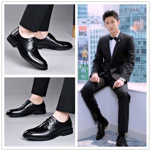 三生有幸遇上你候爵黄景瑜同款新郎结婚礼服鞋真皮配西装男士皮鞋