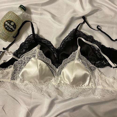 新款蕾丝性感小胸三角杯内衣真丝文胸夏季薄款透气少女无钢圈bra