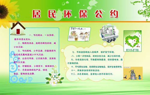 558海报印制海报展板素材63居民环保公约 个性定制