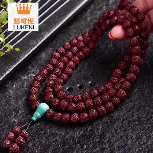 博皓机刷包浆玉化6瓣小金刚菩提子手串 六瓣金刚菩提8mm108颗佛珠手链