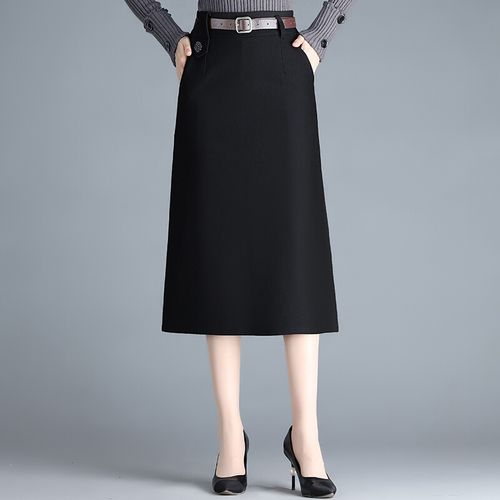 中长款包臀裙一步裙中年女士秋冬季妈妈半身裙秋冬装包裙大码女中长裙