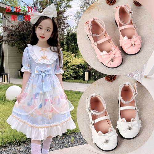 小皮鞋女配裙子温柔女童2021洛丽塔小女孩单鞋英伦风学生校园演出