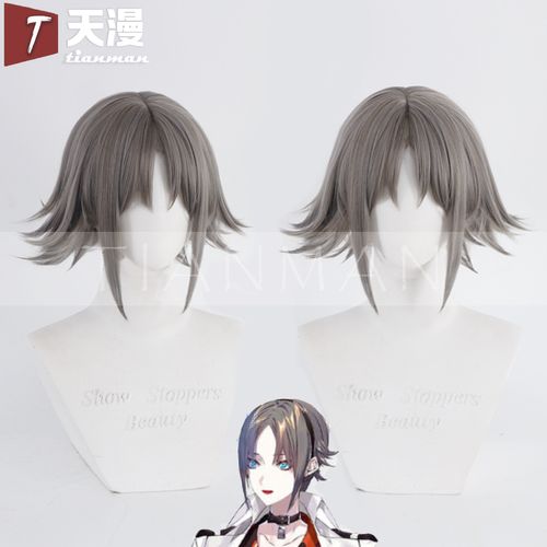 天漫/虚拟主播 vtuber 彩虹社 新成员 mysta cos假发硅胶仿真头皮