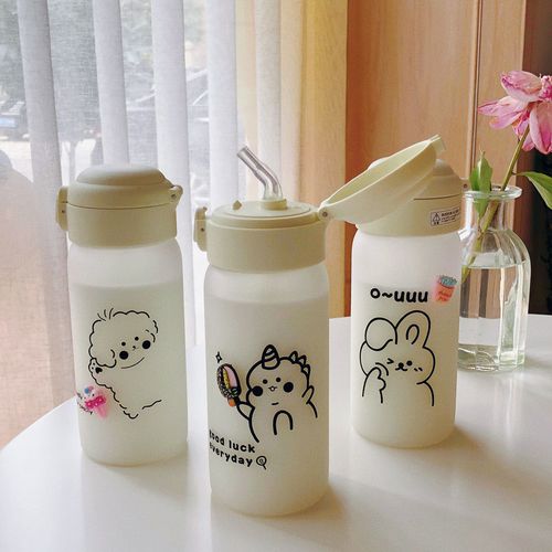 韩版可爱ins高颜值塑料吸管杯少女网红清新便携杯子简约防摔水杯