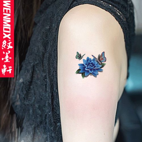 纹墨轩韩版小清新纹身贴花蝴蝶个性小图案彩色逼真假刺青手臂脚裸锁骨