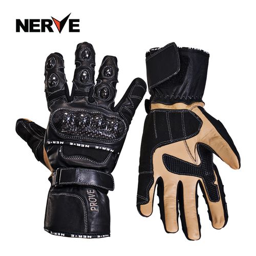 德国nerve速度王机车防摔骑士手套摩托车碳纤维牛皮长款骑行手套