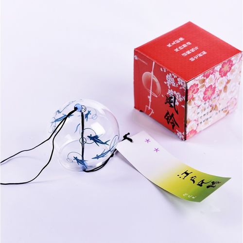 日式风铃 玻璃樱花风铃铛创意可爱卧室挂件旅游景区和风挂门饰小清新