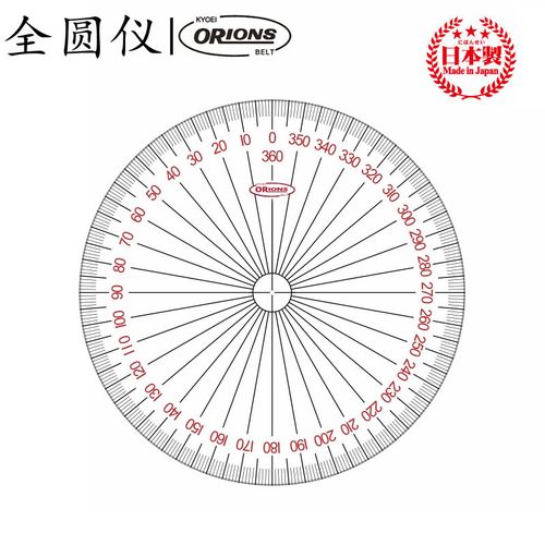 日本制kyoei orions共荣360度全圆量角器整圆全角度绘图测量仪