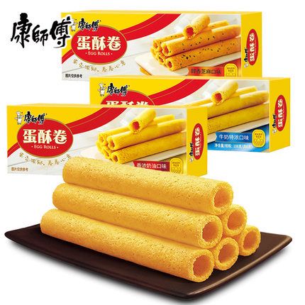 康师傅蛋酥卷 108g  醇香芝麻奶/牛奶特浓味蛋卷 营养早餐办公室