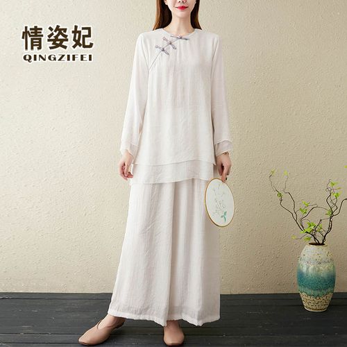 2021秋季禅意女装茶服禅修服中国风佛系禅服打坐瑜伽