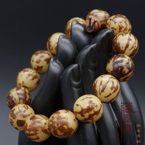 天然小花根菩提根菩提子佛珠手串虎斑纹菩提原籽手链念珠文玩