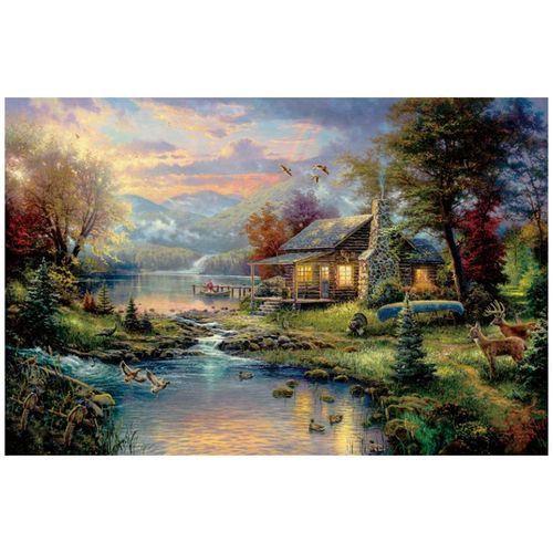 新款印花法国dmc十字绣套件 客厅餐厅风景 世界名画油画 世外桃源