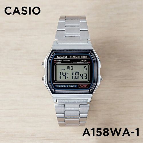 卡西欧casio a158wa-1 复古方块七年电力带闹钟秒表防水电子手表