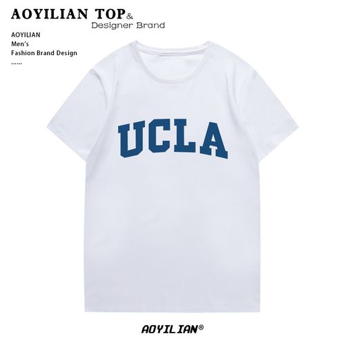 ucla短袖美国加州大学洛杉矶分校校服男女纯棉宽松短袖男女半截袖