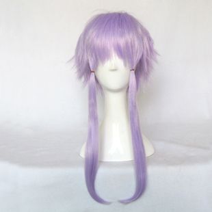 cosplay假发vocaloid v家 library结月缘 浅紫色短发长发辫子假毛