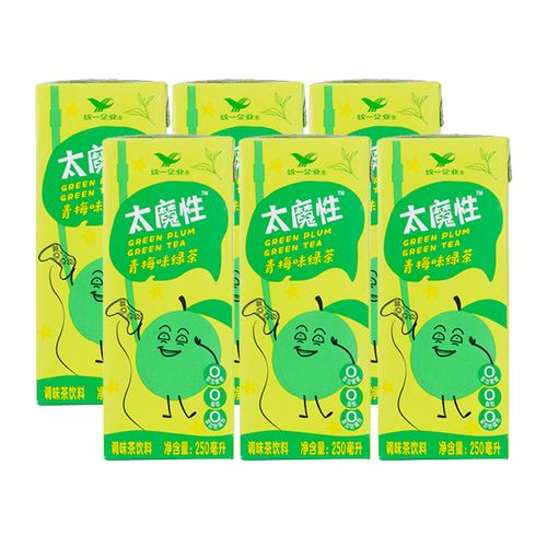 统一太魔性青梅味绿茶(调味茶饮料)250毫升*6盒/组