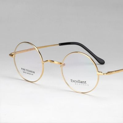 复古圆框眼镜男纯钛圆眼镜框男超轻圆形文艺小圆m框眼镜女可配近