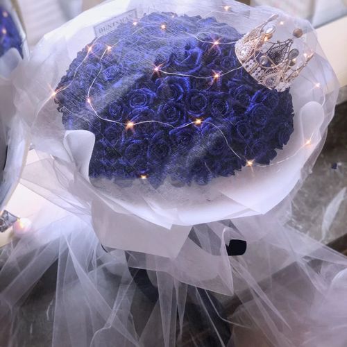蓝色妖姬 鲜花 99朵蓝色妖姬玫瑰花束生日鲜花速递同城北京广州深圳