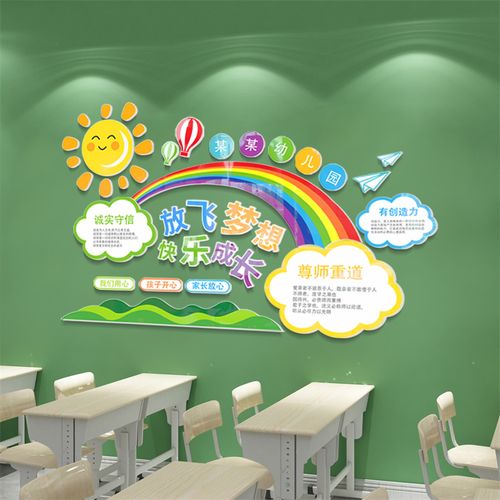 幼儿园学校校园放飞梦想走廊过道班级教室墙面装饰3d立体墙贴画