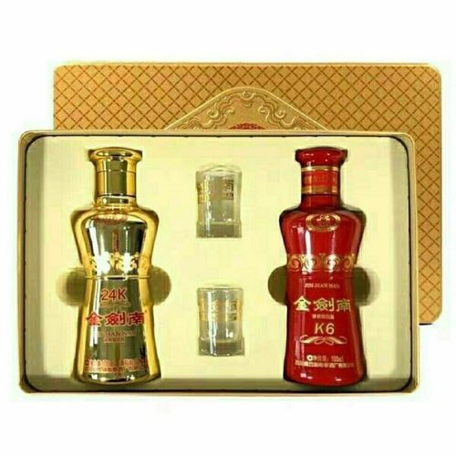 整箱10盒金剑南k6小酒 金剑南24k小酒100ml*2瓶装52度浓香型白酒