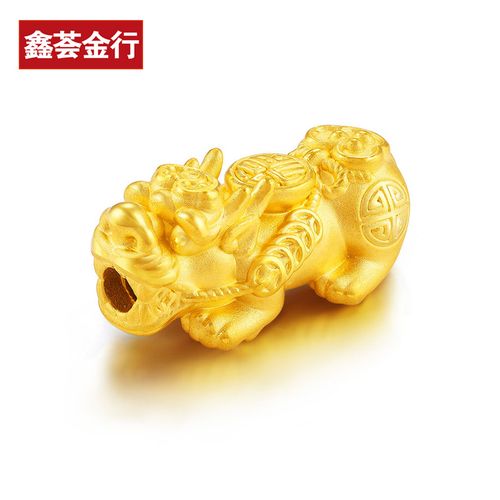 金貔貅3d硬金转运珠单个黄金男女手链999足金招财皮丘纯金手串