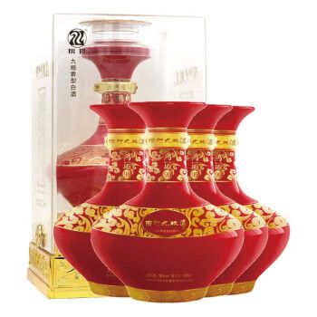 甘肃滨河九粮液鸿运99九粮香型53度500ml高档透明礼盒白酒 500ml*4瓶